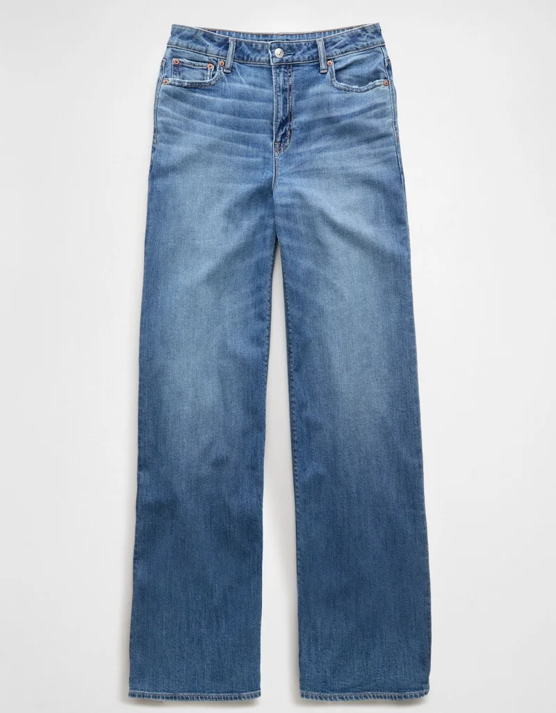 American Eagle  AE Dreamy Drape Stretch Super High-Waisted Baggy Wide-Leg Jean for Women | Best Price UAE